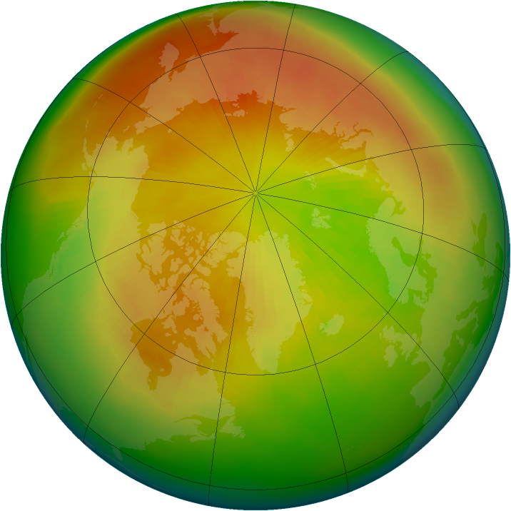 Arctic ozone map for April 2004